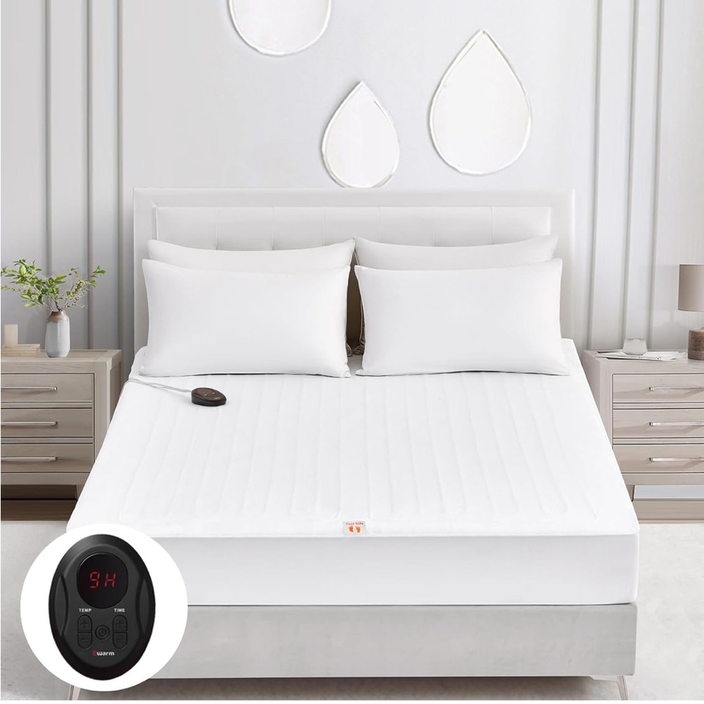 Bwarm Electric Heated Mattress Pad Full Size, 54" x 75", Bed Warmer, 606